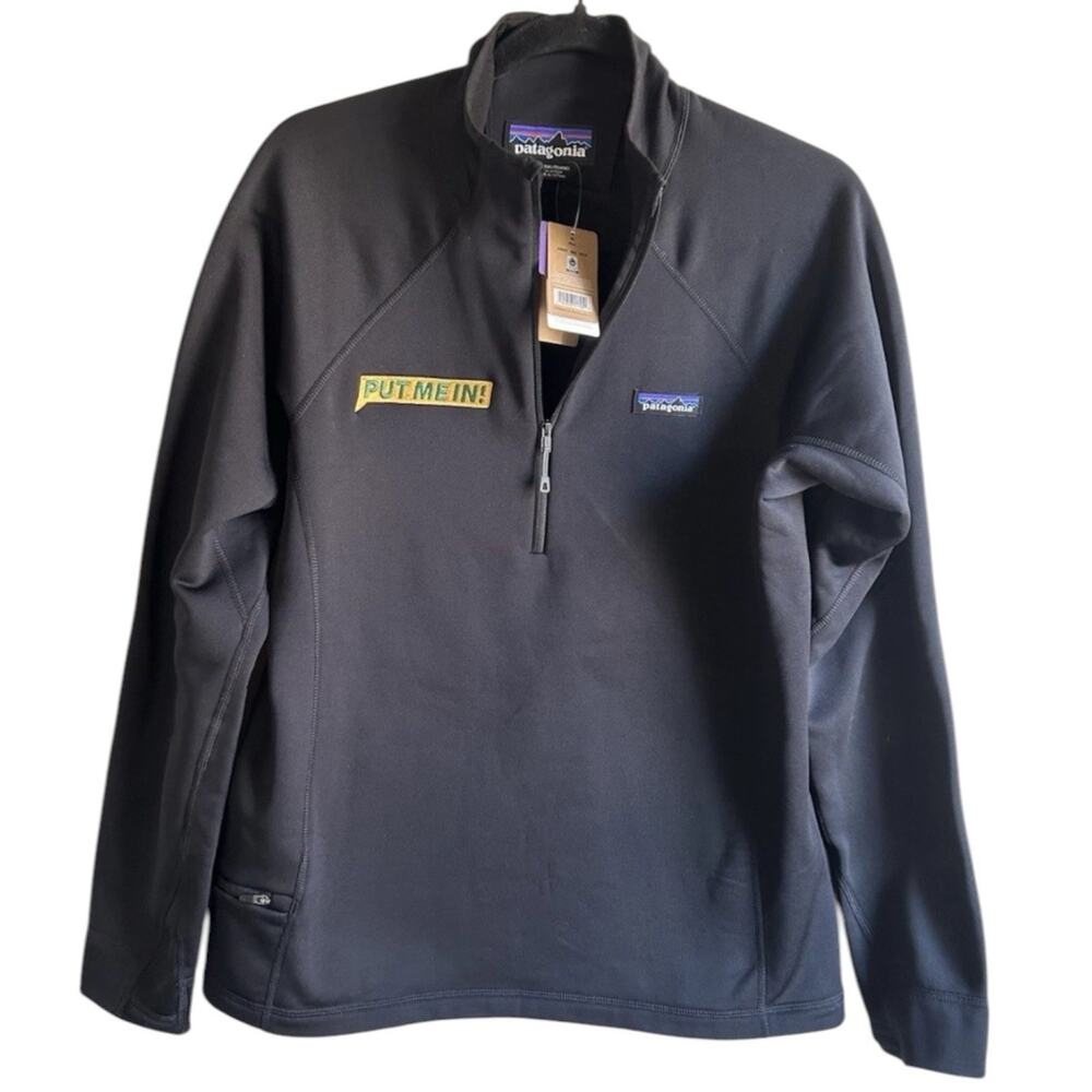 Patagonia Crosstrek 1/4 Zip Womens M Black Polartec Power Stretch NWT 23835